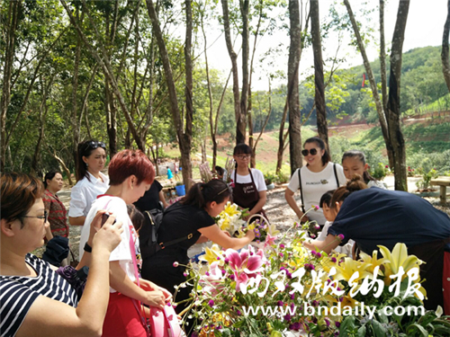 云南：“林语花恋”庄园插花活动引客来