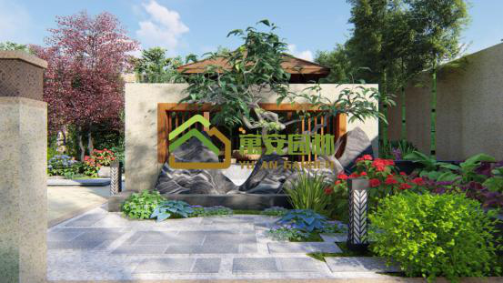 盈峰翠邸新中式庭院--长沙花园设计